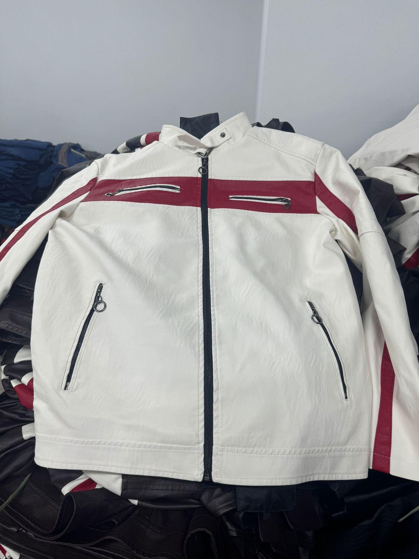 

Men s Retro Leather Motorcycle Jacket - Stand-Up Collar, Spliced Design, Casual Warmth for Autumn and Winter 6XL