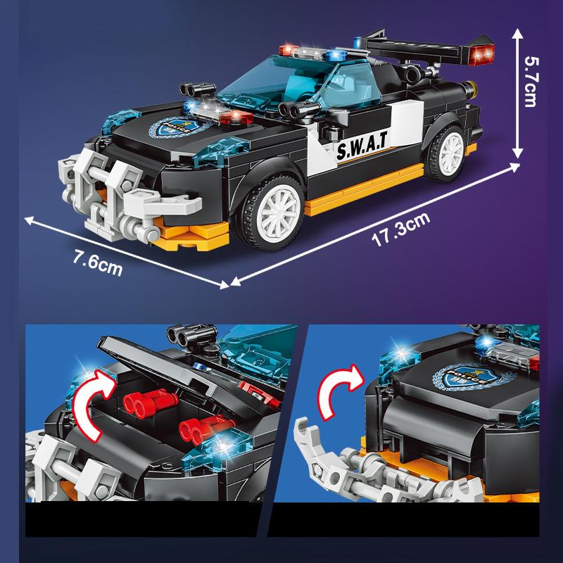 City Police Special Forces Military Model Building Blocks SWAT Team Helicopter Truck Armored Car Ship Weapon Construction Toys