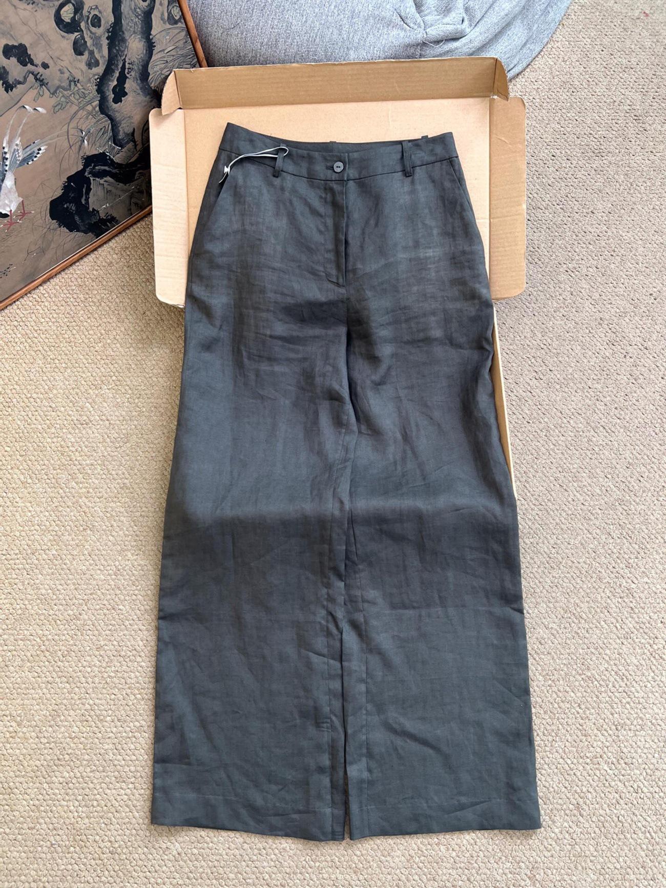 CHAO Level Grey Linen Wide-Leg Pants: Lightweight, Versatile, Old Money Style for Women - New Summer Arrival Extra Large