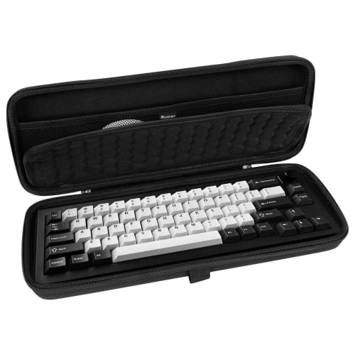 Linkidea Compact Hard Travel Case for 65% Keyboard Knob, 68-Key Wireless/Wired Keyboard, Portable Storage Box Bag for Keychron Q2 V2, FNATIC STREAK65,