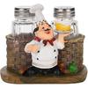 Funny Salt and Pepper Shakers with Chef Figurines Holder, Resin Chef Ornament Spice Jars Holder Restaurant Kitchen Decor(#1)