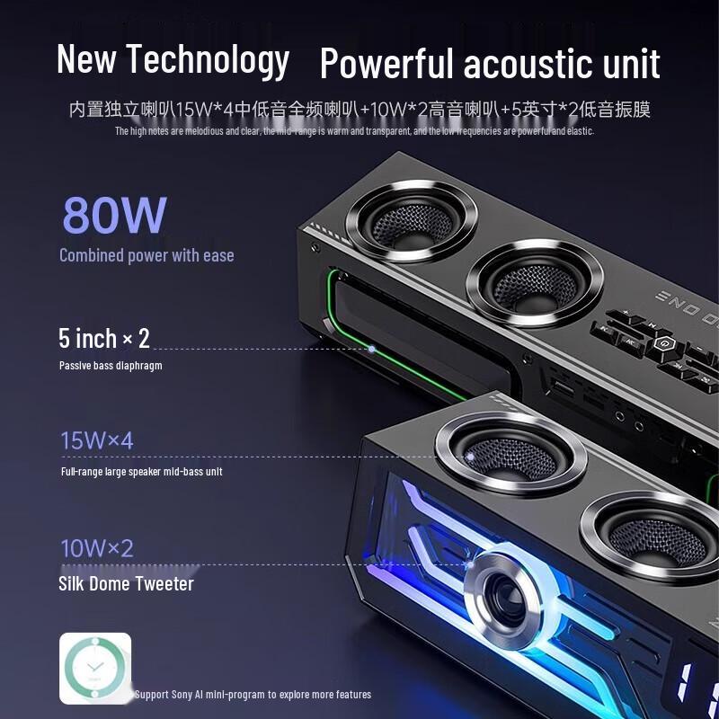 Suoai RGB Bluetooth Desktop Smart Speaker CN plug (adapter included)