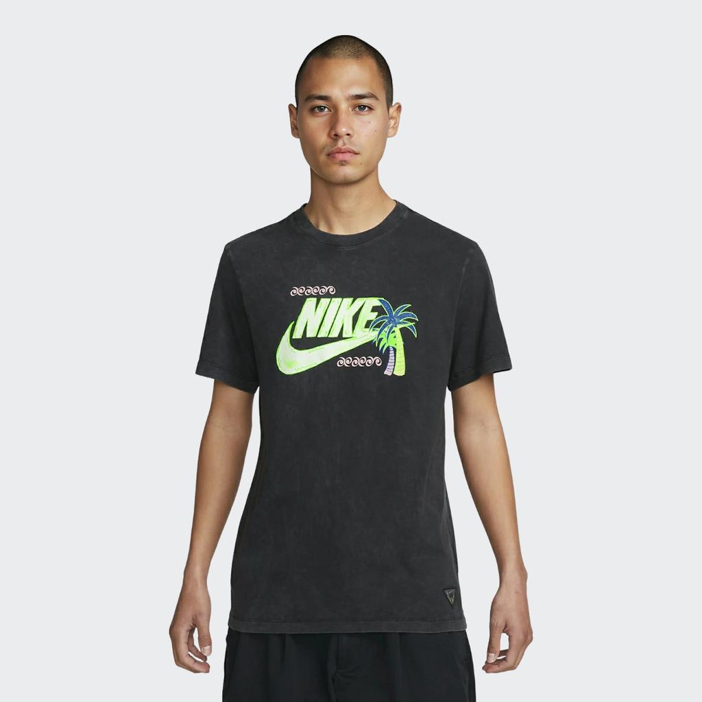 Nike Letter Logo Print Crew Neck T-Shirt Men Tops Black FB9789-010