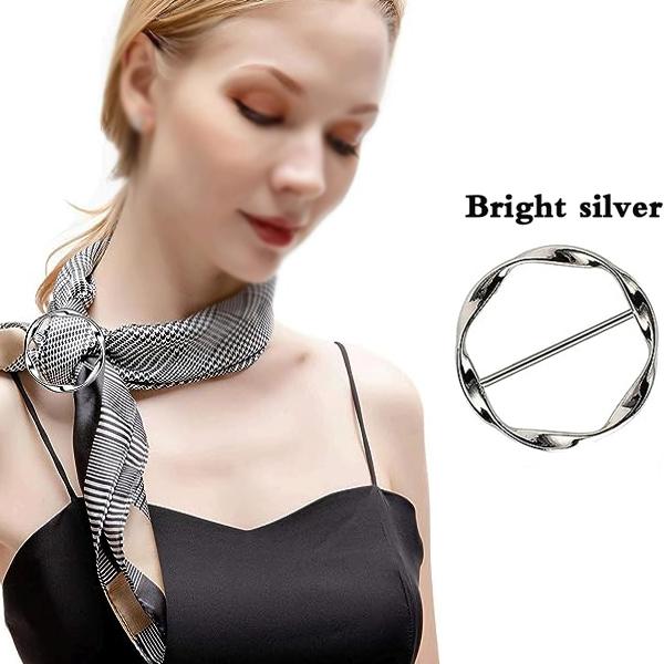 2PCS Scarf Clips and Ring T Shirt Clip for Women Fashion Metal Circle Buckle Clothing Ring Wrap Holders Clothes Hat Belt Decor