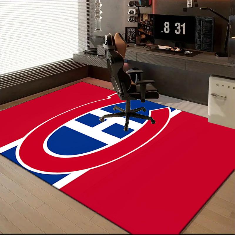 Canadiens Eishockey Team Fußmatte für Wohnzimmer, Spielzimmer, Büro, Schlafzimmer, Bürobodenmatte Verspieltes Design, Weihnachts-Fan-Geschenke