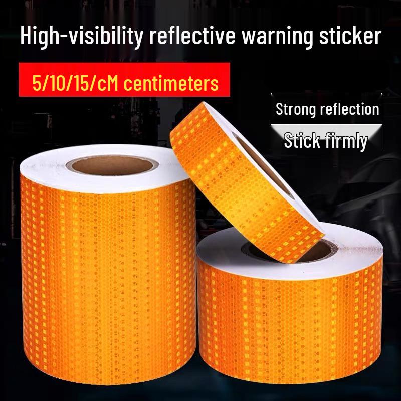 

Fluorescent Reflective Safety Tape: 5CM-15CM Wide, Anti-Collision Warning Strip 5CM x 1m жёлтый