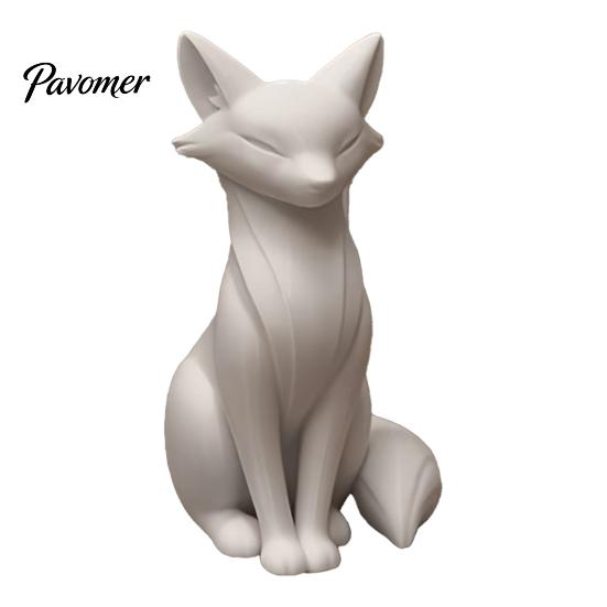 Contemporary Living Room Decor 3D Printed Minimalist Fox Sculpture, Elegant Figurine, Matte Modern Artistic Home Styling Items Desktop Ornament