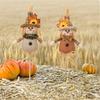 Set Of 2 Harvest Season Scarecrow Stick Puppets Thanksgiving Festives Decoration Handmade Scarecrow Stick Dolls Ornament