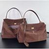 New Frosted Underarm Bag 2025 Spring Summer Light Luxury Genuine Leather Lock Commuter Travel Large Capacity Tote Messenger Bag