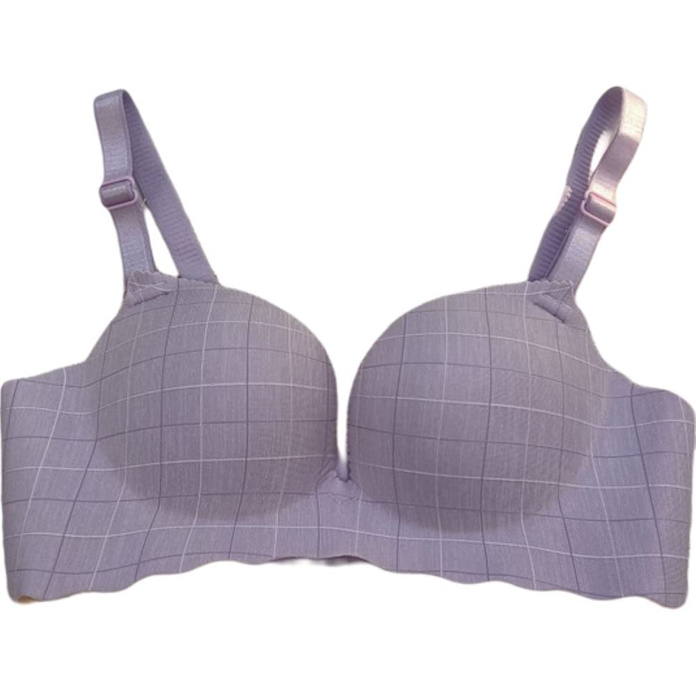 

Plus Nao Wireless Single for Casual and Everyday Women s Bra, Bra, 3/4 Cup, 4-Hook Closure, Wear, Purple, 40/90C