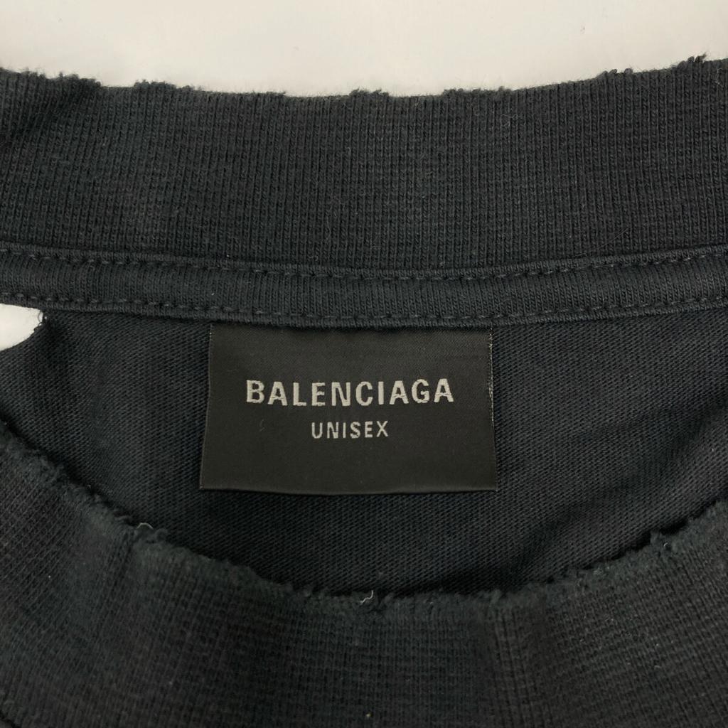 Balenciaga 787349 Planet Earth Crushed Oversized T-Shirt Tops L blackUsed