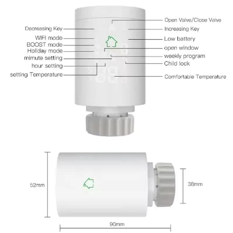 Intelligent Thermostat Radiator Tuya Zigbee Wifi APP Connect Thermostat Valve Controller Support Alexa Google for Home Assistant