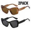 2PACK Vintage Cat Eye Oversized Sunglasses Women Gradient Eyewear Shades Women Black Luxury Square Glasses  UV400