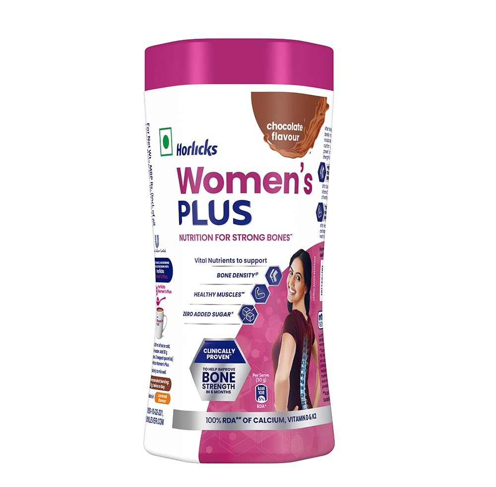 Horlicks Women’s Plus Chocolate Nutritional Drink 400g Jar for Strong Bones and Healthy Living
