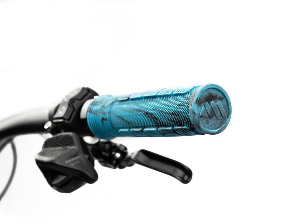 Estilo All Mountain AMS Puños para Bicicleta Puños Elevados Camuflaje Azul