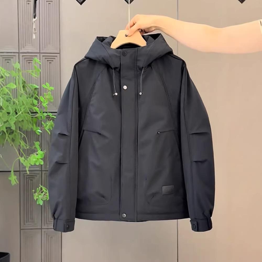Men's Hooded Cotton Windbreaker Jacket - Casual, Versatile, Handsome Workwear for Youth