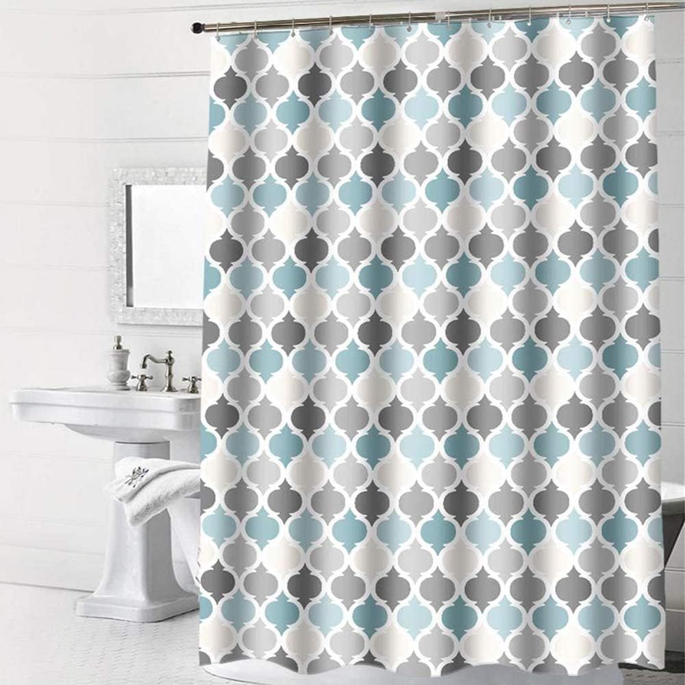 1Pc Waterproof Shower Curtain, Made Of Thick Polyester Fabric, Machine Washable, With Hooks, Suitable For Bathroom