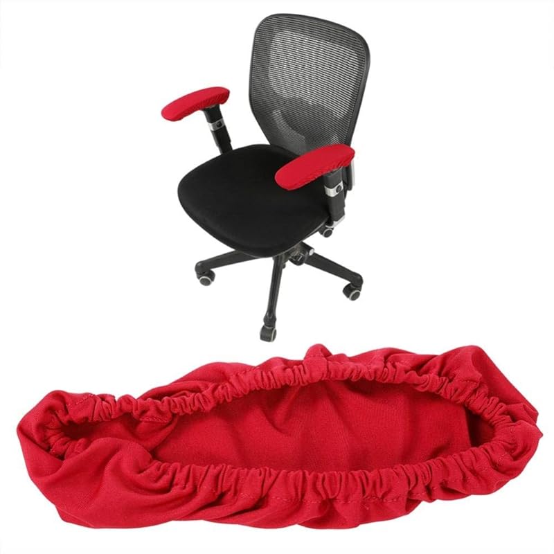 1 Pair Knitted Elastic Fabric Chair Armrest Covers Office Wheelchair Arm Rest Pad Elbows Forearms Pressure Relief Slipcover (Black)