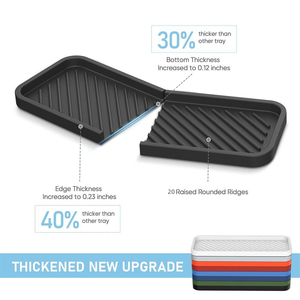 Silicone Drain Tray Soap Pad Bathroom Countertop Storage Tray Draining Pad Kitchen Sink Sponge Holder Soap Dispenser Tray