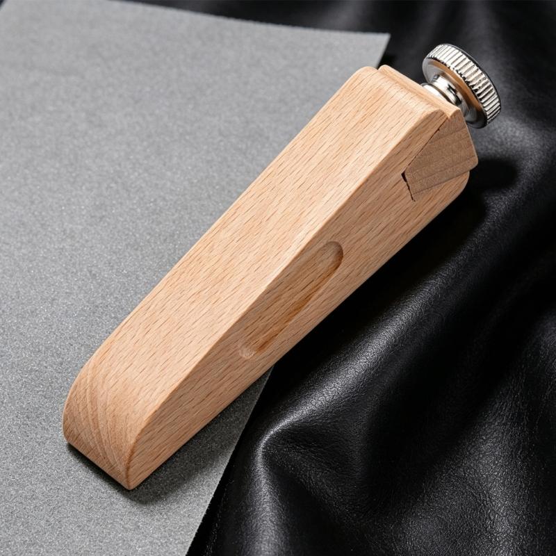 Sandpaper Clamp Block with Wood Body and Metal Thumb Screw for Flat Sanding, Hand Finishing and DIY Repair Work