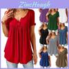 Stylish Women's Summer Short Sleeve Blouse In Vibrant Colors Plus Size Casual Tunic