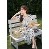 Women's Summer Square Neck Puff Sleeve Floral Maxi Dress