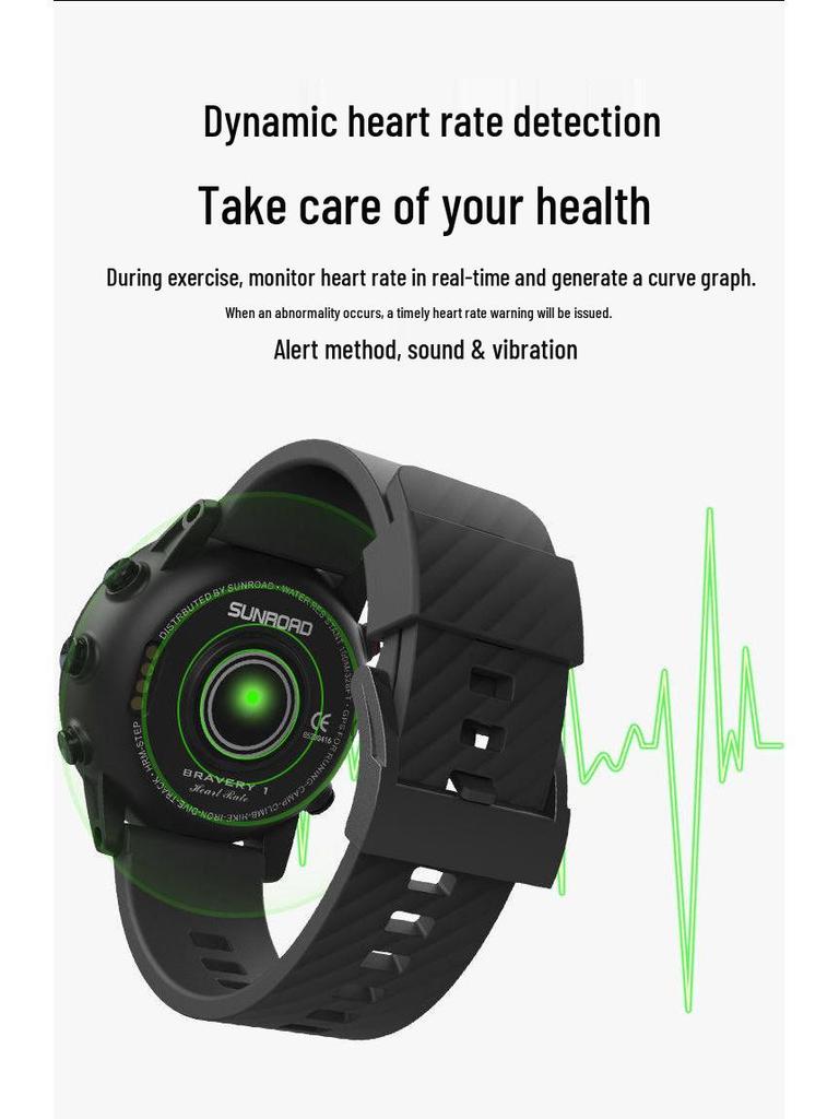 Songlu Waterproof GPS Smartwatch with Compass for Diving, Swimming, Running, Cycling, Fishing & Mountaineering