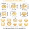 PH PandaHall 14K Gold Flower Bead Cap, 100pcs 10 Styles Bead End Caps Brass Filigree Metal Spacer Beads Caps End Charm Caps for DIY Earrings
