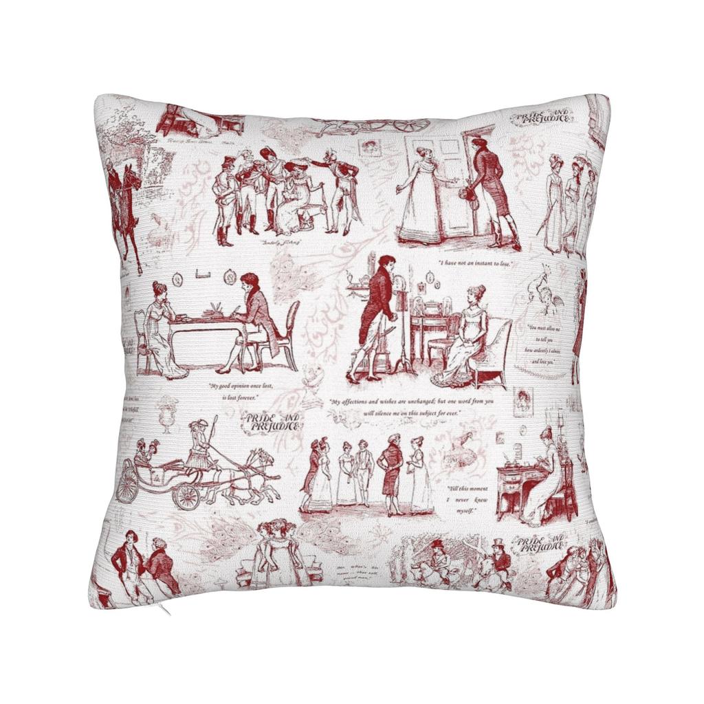 Pride and Prejudice Jane Austen Pillowcase Soft Polyester Cushion Cover Gift  Pillow Case Cover Living Room Square 45*45cm