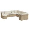 VidaXL Garden Lounge Set 11 Pcs with Beige Cushions Braided Resin 3218608