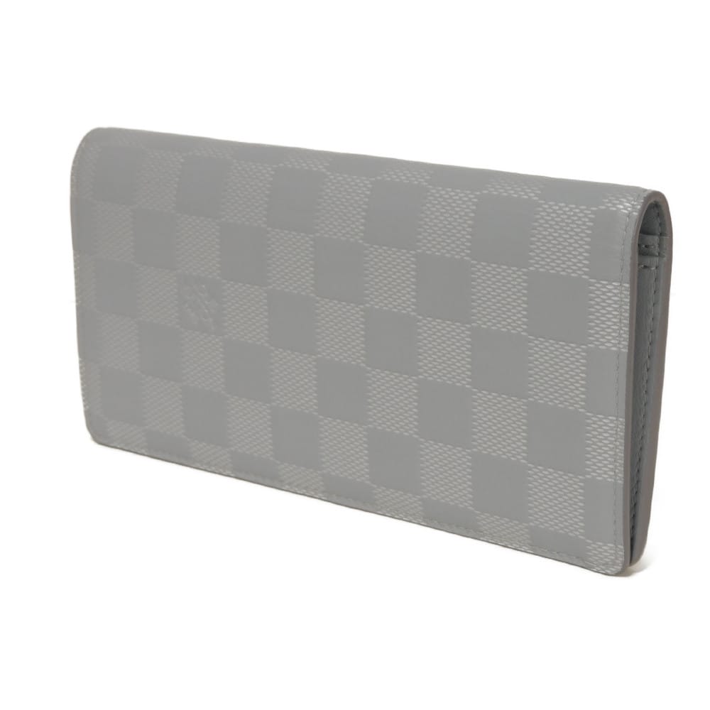 Used 12564 Portefeiulle Braza N60195 7940 New Logo Embossed Gray Bifold Damier Infini Pale Blue Men's from Japan