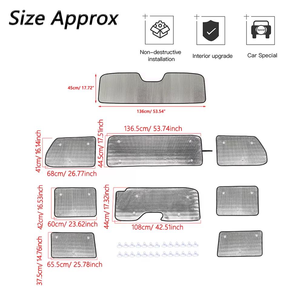 Sunshade Full Set Side Window Front Windshield Cover Anti-UV Insulation for Jeep Wrangler JL 2025-2026 4-door Car Accessories