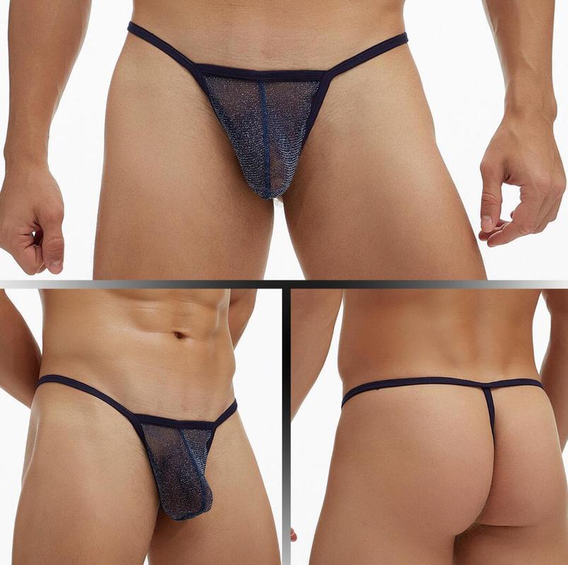 Herren G-String Netzgarn Durchsichtige Unterhose Tangas Unterwäsche Höschen Große Größe T-Rücken