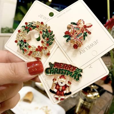 1 PC Parti Hediyeleri Kristal Noel Koleksiyonları Broş Pins Takı Dekorasyon Düğün Aksesuarları