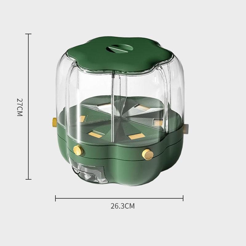 Grains Separate Storage Box Rotating Rice Bucket Food Grade Household Bean Storage Tank Large 6.5kg Green