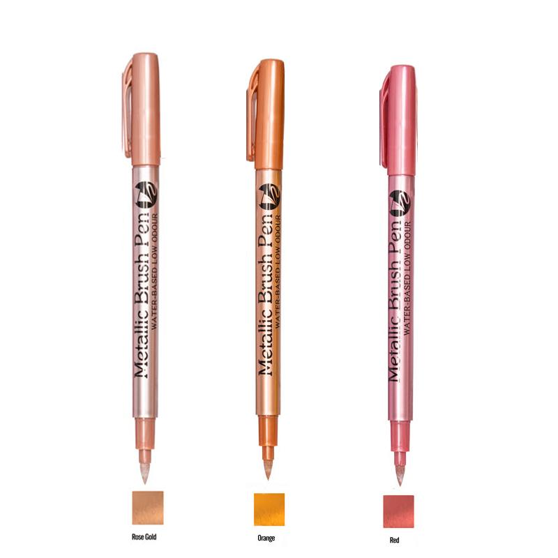 Color Metallic Markers Pen Paint Pens for Black Paper Glass Rock Painting Halloween Pumpkin Scrapbook Album