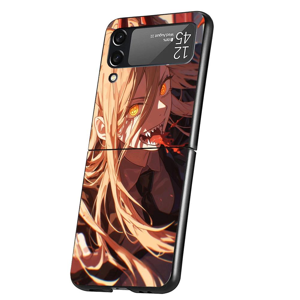 

C-Chainsaw Mans Power Cover Phone Case For Samsung Galaxy Z Flip 7 6 5 4 3 5G Flip7 Flip6 Flip5 Flip4 Flip3 Black Fundas Shell Samsung Z Flip