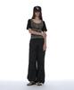 PARTIMENTO WOMEN Scoop Neck Bat Sleeve Top_Camouflage