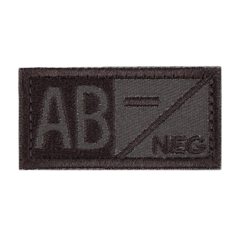 Sea Customer Blood Type Velcro Patch 5x2.6CM: Type A, B, AB, O Embroidered Outdoor POS NEG Badge