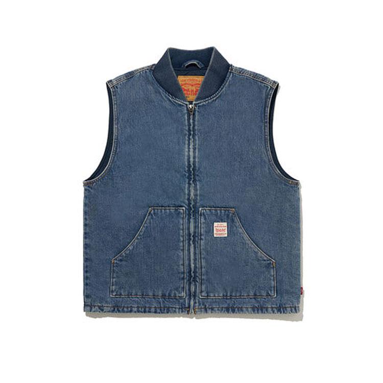 

Levis FW24 Свободного кроя Жилет повседневный с логотипом на молнии Мужские жилеты Индиго A8580-0000 S