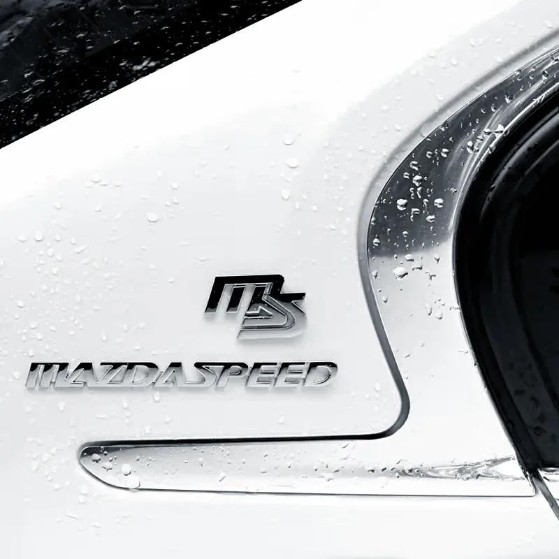3D Metal Car Sticker MS MAZDASPEED Logo Emblem Decal For Mazda 2 3 5 6 CX-5 CX-7 323 Axela Atenza Auto Body Rear Trunk Styling