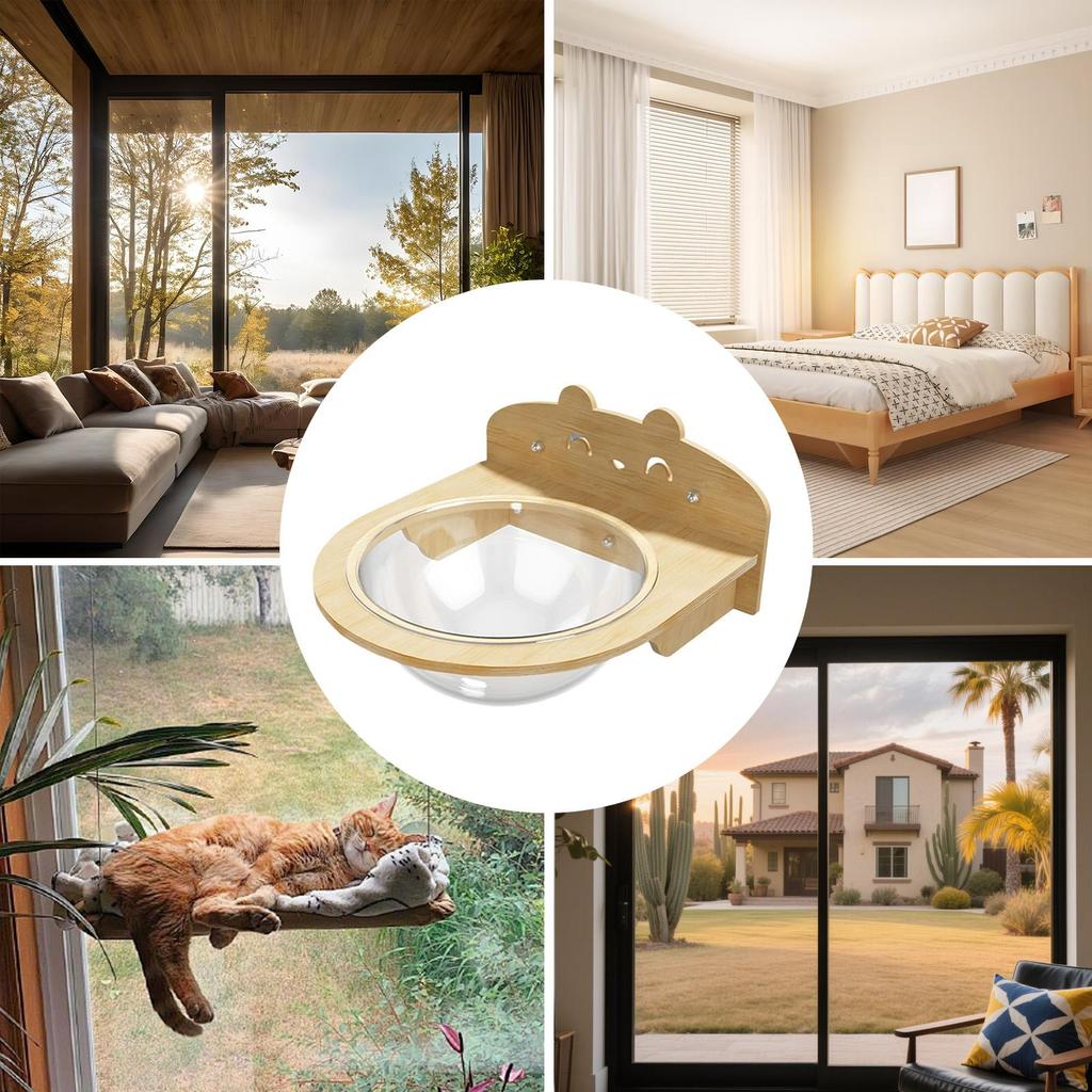 Cat Hammock Window Indoor Window Cat Seat Hammock With Suction Cups Cordless Pet Kitten Resting Overlooking Climbing Sunbathing