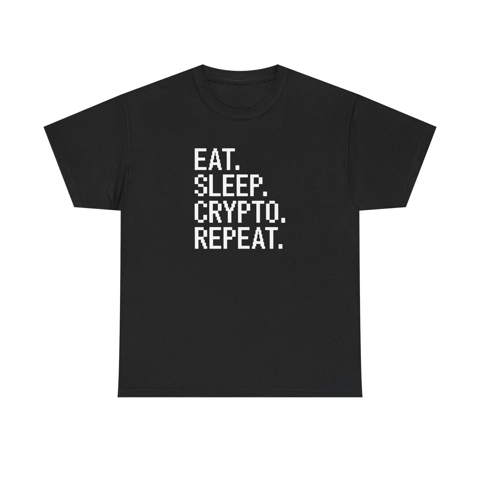Eat Sleep Crypto Repeat Tshirt Crypto Tee Cryptocurrency Gift, Bitcoin Apparel S