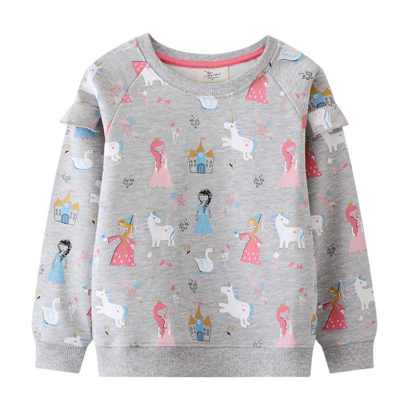 

Kids Long Sleeve Hoodie T-shirt - Spring/Autumn 2026 New Style for Baby Girls 3T fit for height 90-95cm