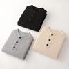 Men's High-End Business Casual 100% Pure Wool Thickened Round Neck Sweater with Buttons - Autumn/Winter Knitwear