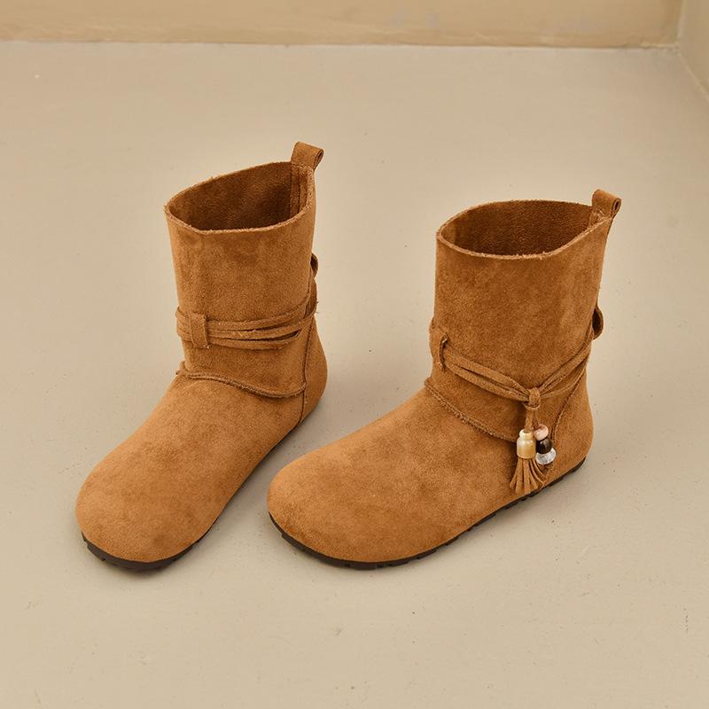 Retro British flat short boots women's 2025 new autumn high-end Martin boots women's skirt slim boots