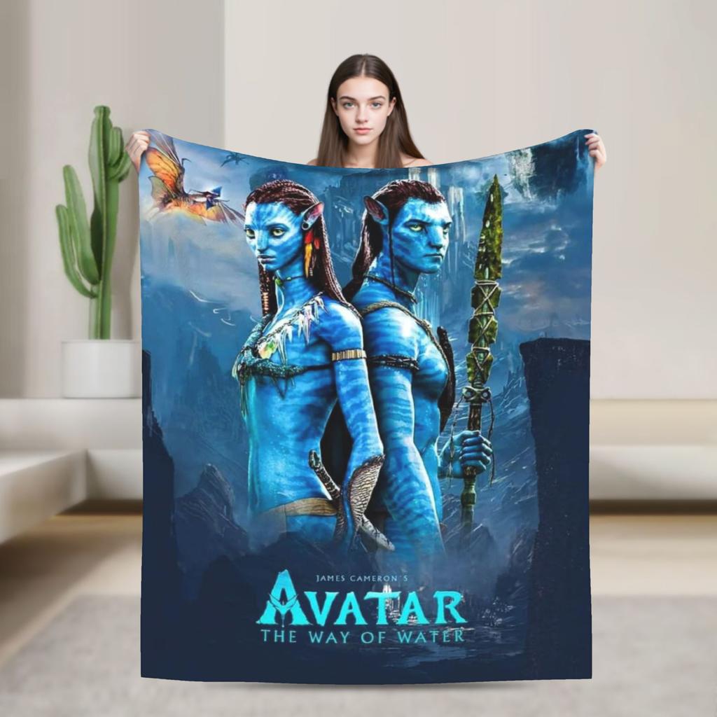 Avatars The Way Of Water Movie Poster Flannel Blanket Boy Soft Cozy Throw Blanket Winter Living Room Bedspread Sofa Bed Cover