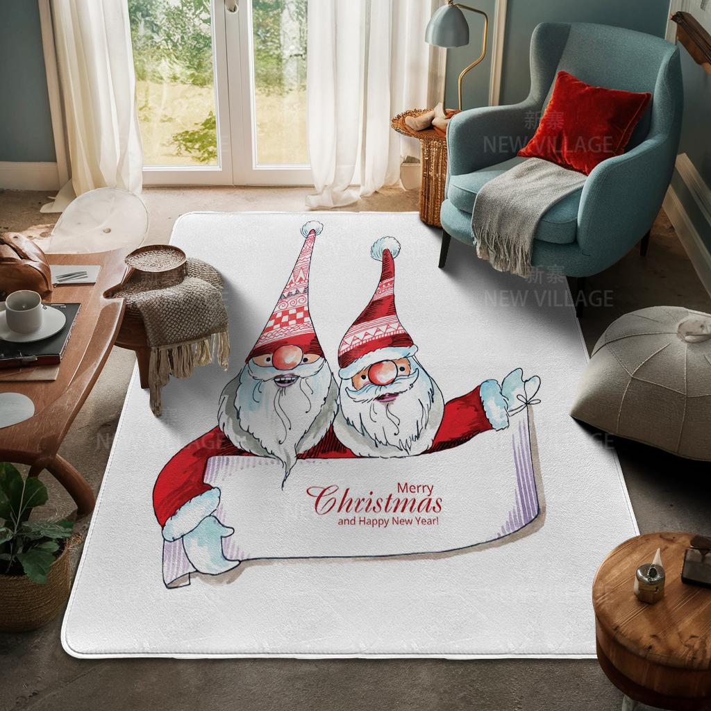 House Entrance Carpet Home Door Mat Living Room Bath Foot Bathroom Non-slip Water Absorption Rugs Bath Merry Christmas Winter