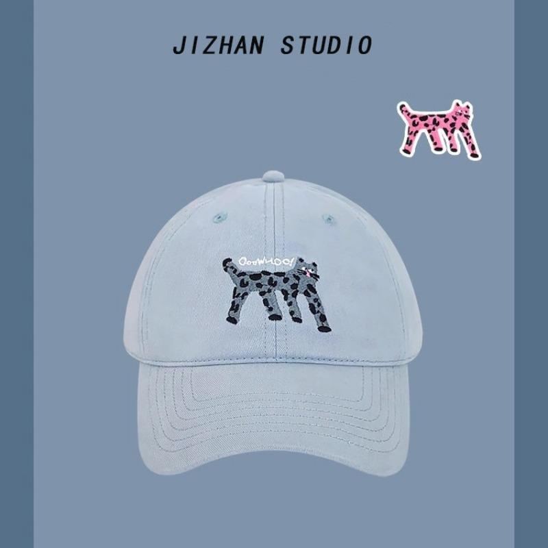 Cute spotted cat baseball hat women's spring summer new versatile student beige cap summer