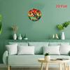Metal Parrot Wall Art Round 20x20cm Tropical Sunset Palm Tree Sign Don't Worry Be Happy Gift for Living Room Bedroom Retro Decor